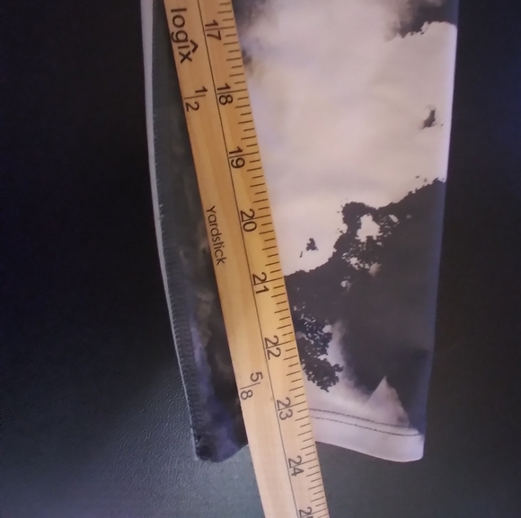 Sage Collective Gray and Black Leggings Marble Design Size M Exercise Athleisure - Picture 3 of 7